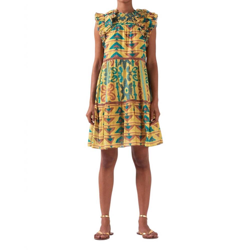 NEW ASH & EDEN olga mini tiered dress in free spirit